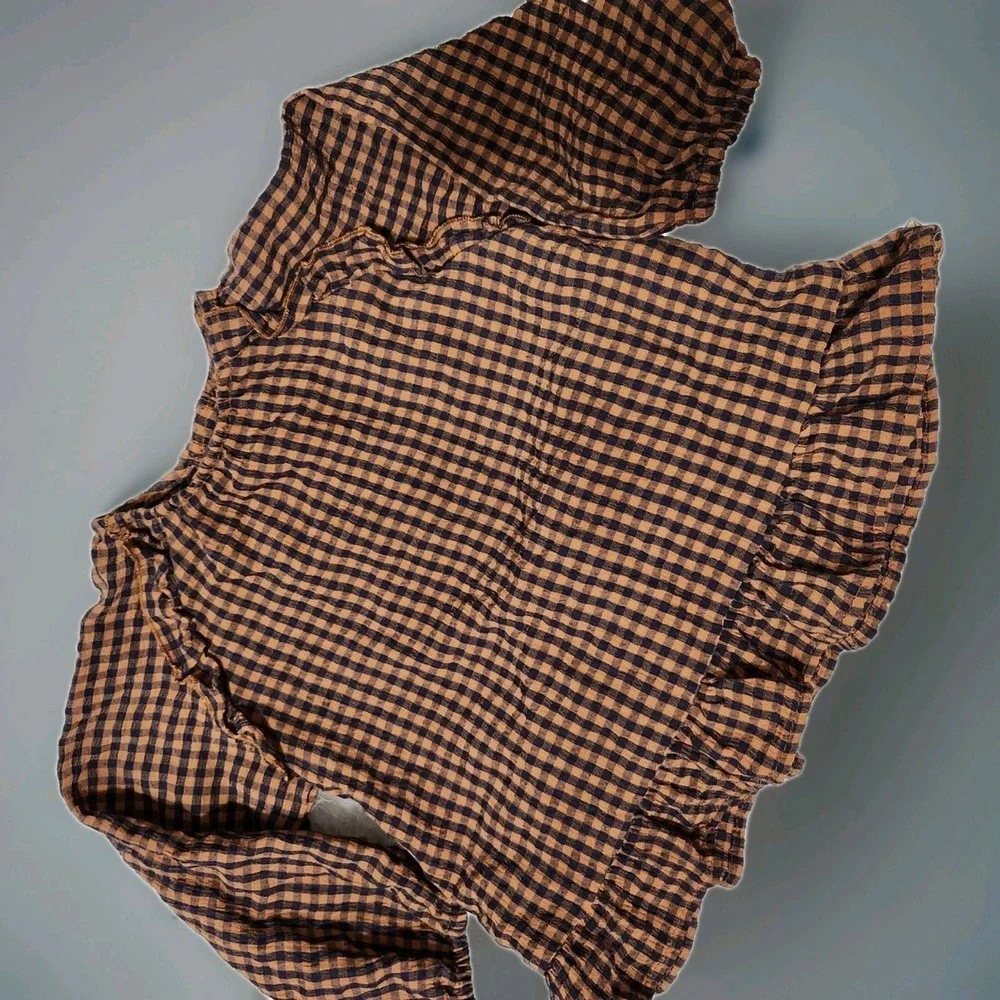 ZARA‎ Black and Brown Checkered Long Sleeve - Size: 18-24 Months (92cm)
